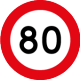 80km/h road sign