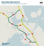 Western Ring Route map connecting State Highways 20, 16, 18 &amp;1