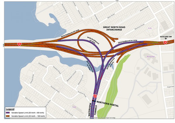 Map of the Great North Road interchange. 