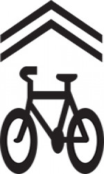 Cyclist sharrow road marking