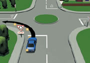 Single-laned roundabout turning left.jpg