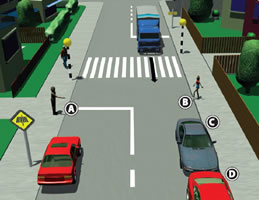 In this one-lane street with a zebra crossing scenario, the main hazard is a very young person, distracted by an adult on the other side of the road, is about to cross the road but not using the zebra crossing which is located near. A heavy vehicle is fast approaching the road where the young person is.