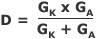 D = (GK x GA) / ( GK + GA) 