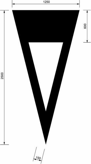 Give way triangle symbol. 