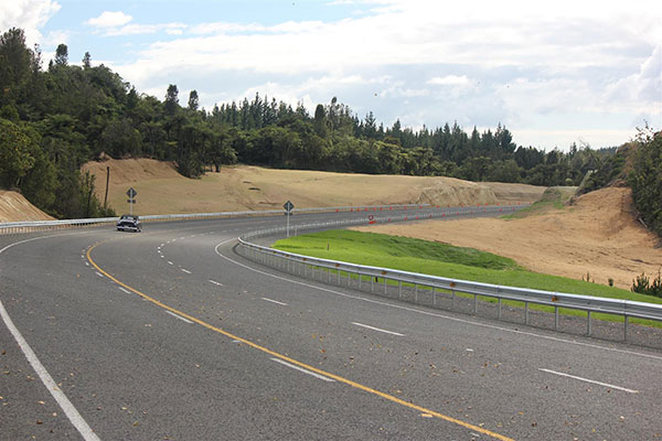 New road at Sun Valley curves.