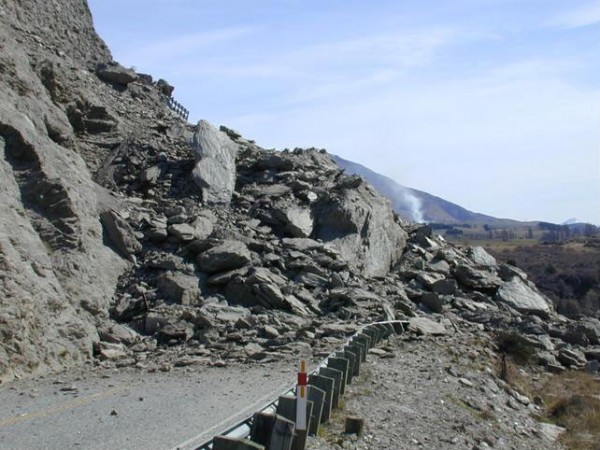 The significant rockfall 18 years ago at Nevis Bluff