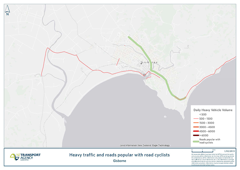 Gisborne road cyclists map