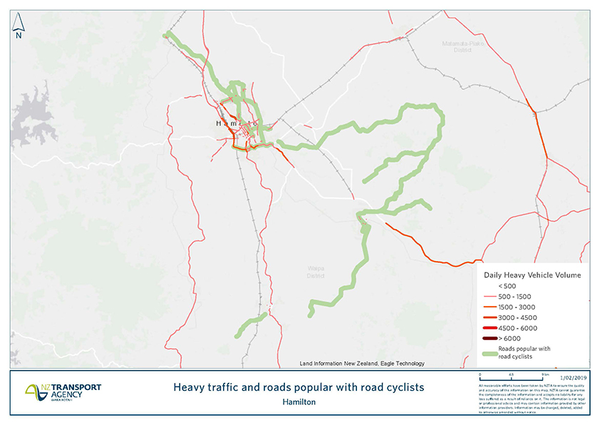 Hamilton road cyclists map