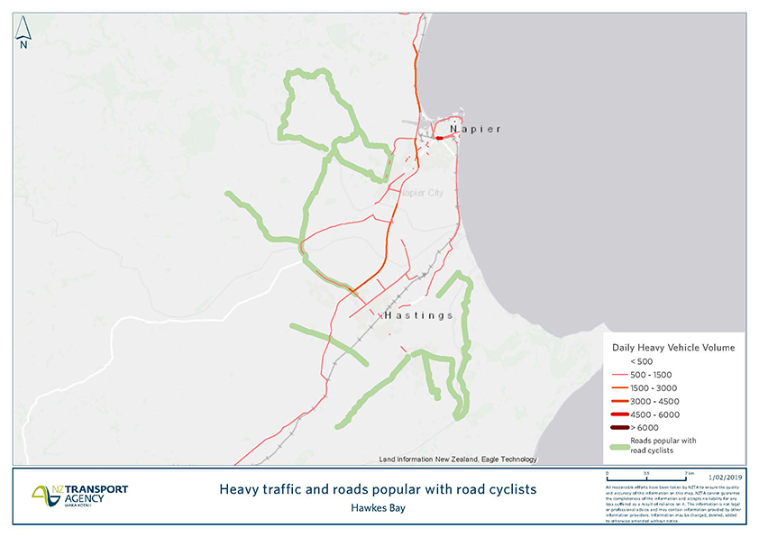 Hawke’s Bay road cyclists map