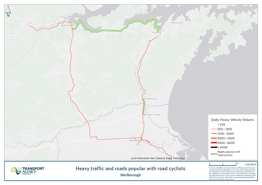 Marlborough road cyclists map