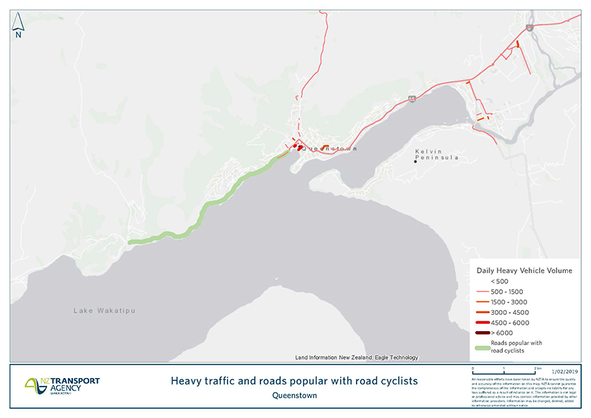 Queenstown road cyclists map