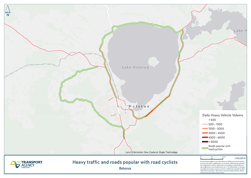 Rotorua road cyclists map