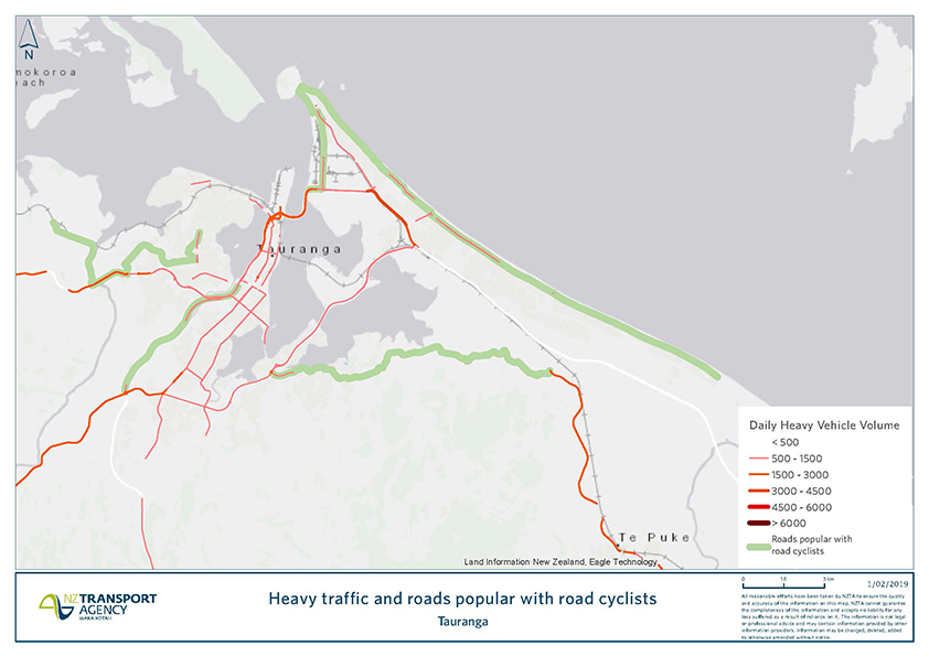 Tauranga road cyclists map