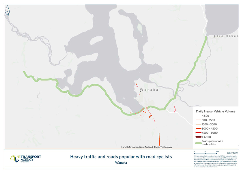 Wanaka road cyclists map