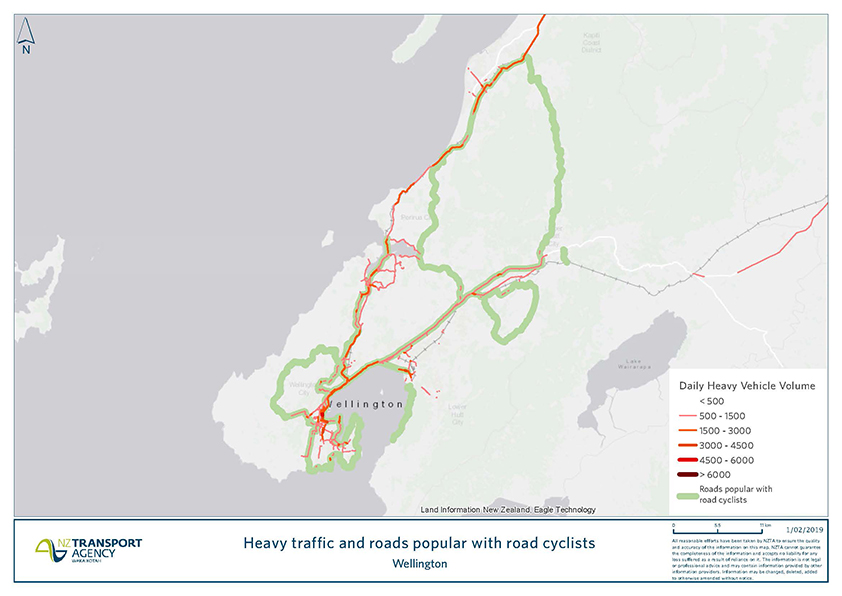 Wellington road cyclists map