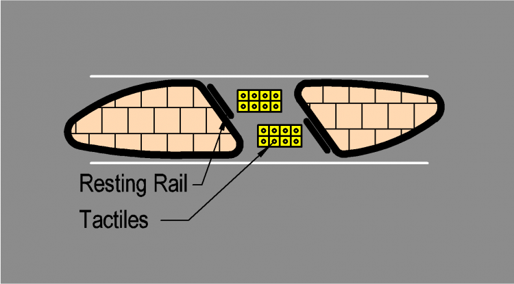 a figure showing an angled refuge layout