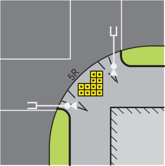 Diagonal kerb ramp diagram