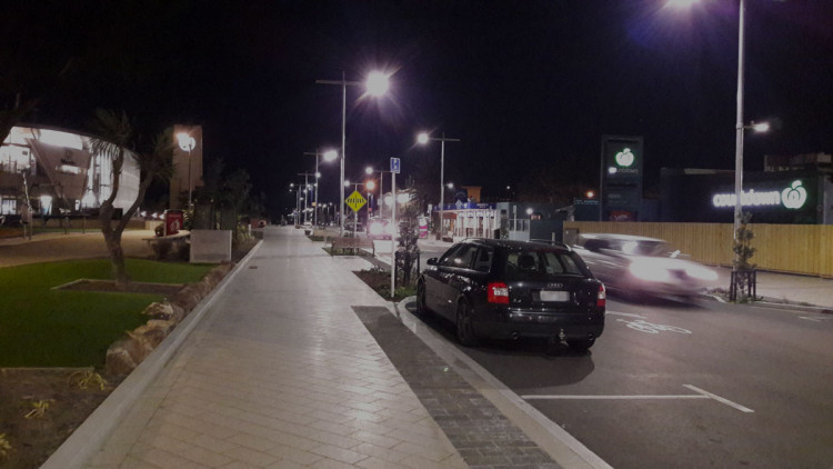 led lighting with new landscaping resulting in a brighter path on Marine Parade