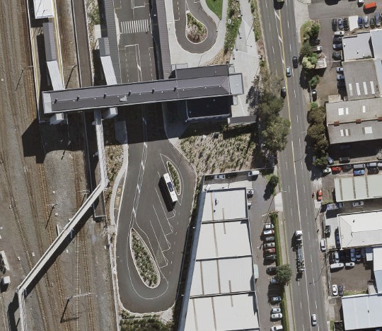 aerial view of contrained park for buses in otahuhu auckland