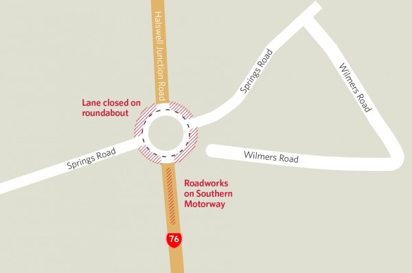 Springs Road/Halswell Junction Road roundabout changes over Easter