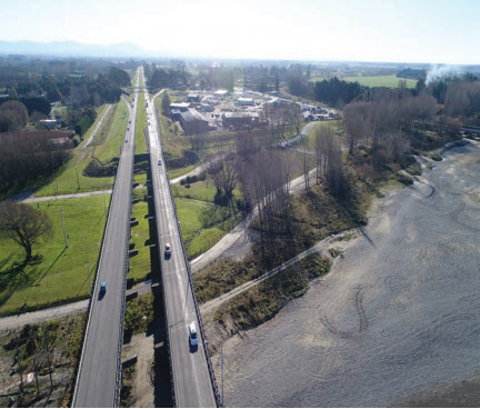 Aerial-view of Waimakariri Bridge