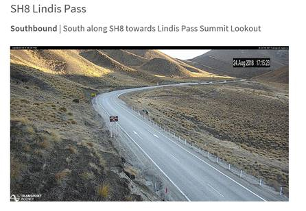 View from Lindis Pass camera. 