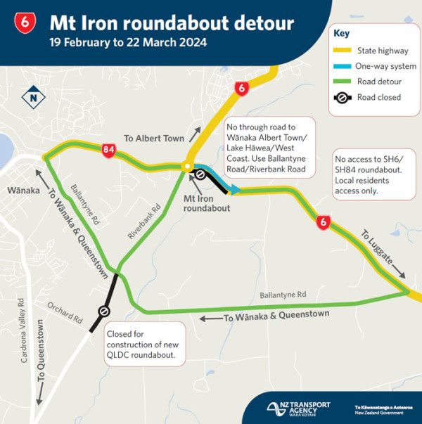 Mt Iron roundabout update - local road closure point