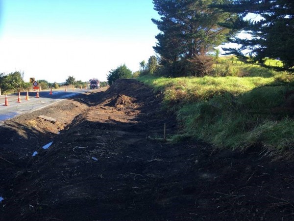 Earthworks have started near Paparoa to re-align SH12 after a partial washout 
