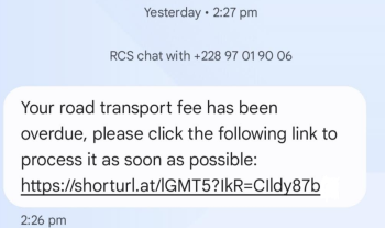 April 2024 road transport fee scam