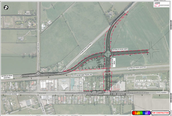 Overview plan of the SH1 Barters Road intersection improvements.