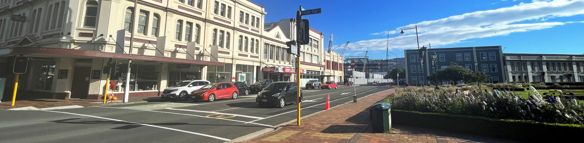 SH1 Stuart Street South bound looking North towards hospital