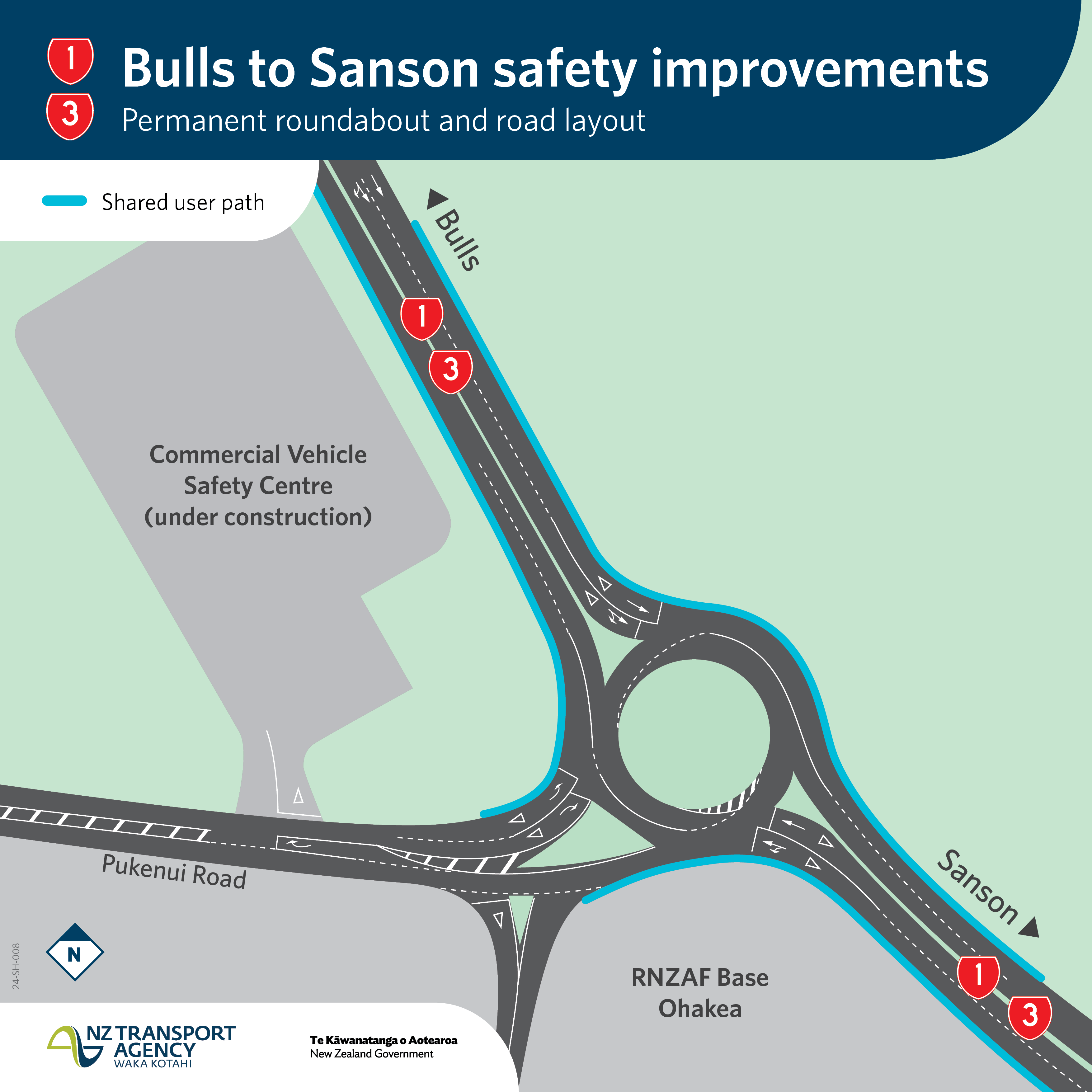 Ōhakea roundabout design map 