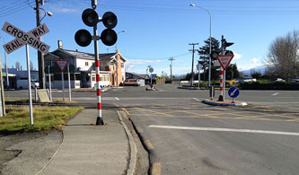 Ferry Road railway crossing.