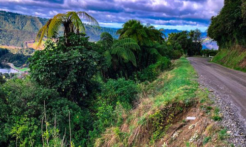 underslip on a hillside adjacent to a road