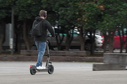person on electric scooter