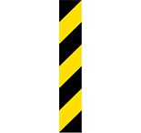 This bridge marker is a post with alternate yellow and black diagonal lines pointing downwards.